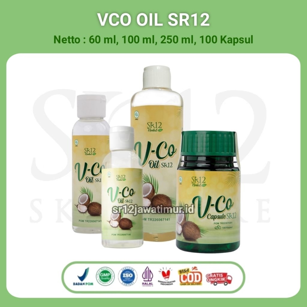 SR12 VCO Oil & Capsule - Virgin Coconut Oil - Minyak Kelapa Murni HALAL BPOM Untuk Immune Booster