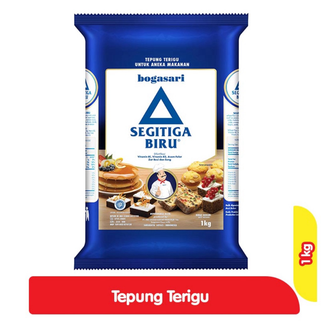 

Tepung Segitiga Biru Premium 1kg protein sedang