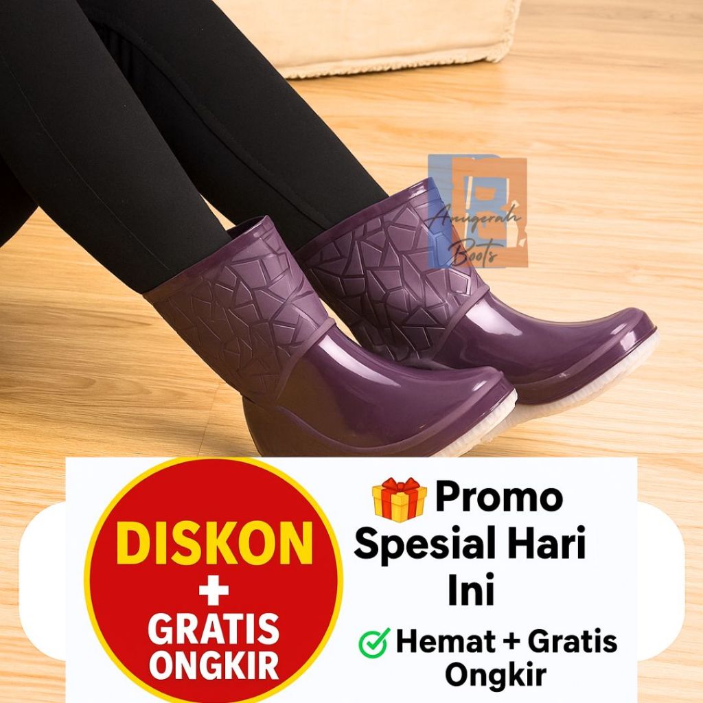 NEW DEALS SEPATU BOOTS WANITA SEPATU KARET SEPATU BOOT PENDEK SEPATU BOT WANITA ANTI AIR