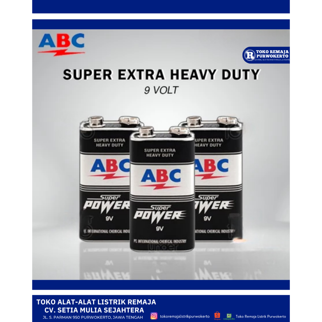 Batu Baterai Kotak ABC 9 Volt SNI