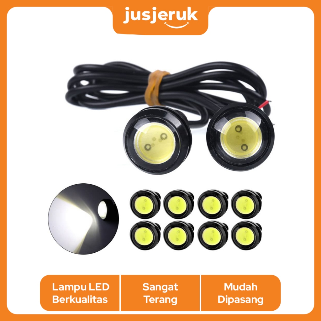 JFactory Lampu DRL Motor LED Eagle Eye 10W 1 PCS Lampu DRL Motor Mobil Eagle Eye Cool