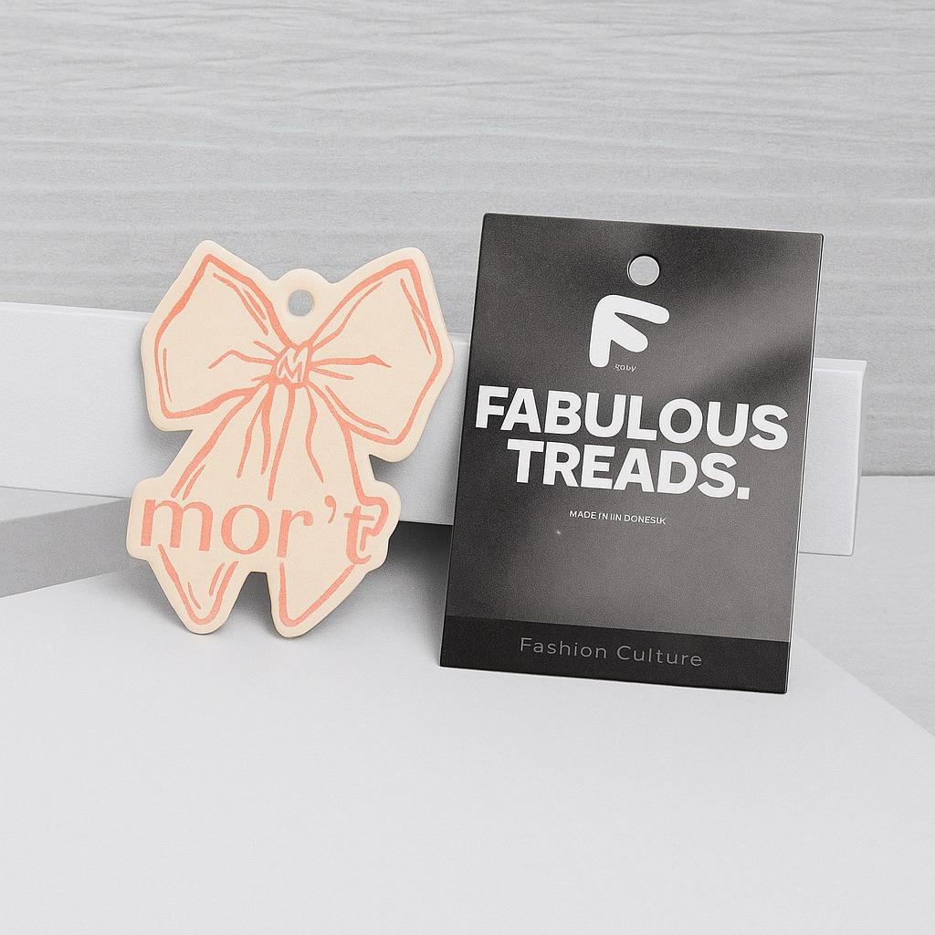 

(FREE DESIGN) Label hangtag baju full color 2sisi label hijab hangtag custom tag tebal