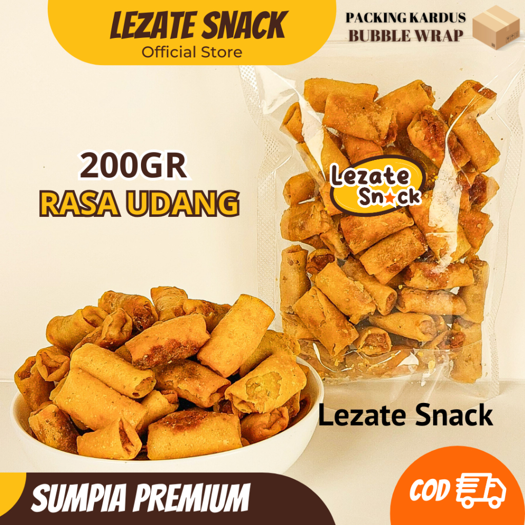 

Sumpia Udang Premium 200GR Empuk Kiloan Murah Renyah Enak / Sumpia Abon Udang Premiun Ebi Pedas Manis Lezate Snack