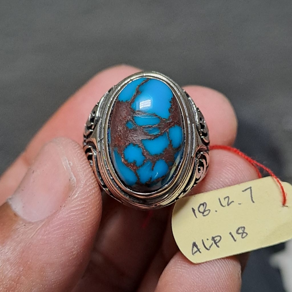 CINCIN 8 PIRUS MESIR URAT MERAH CEPLOK ROYAL BLUE ELEGAN