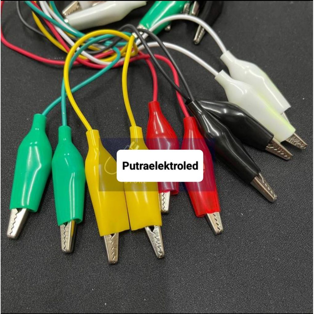 Kabel Jumper Jepit Buaya Besar + Kabel Sett ( isi 20 Jepit Buaya )