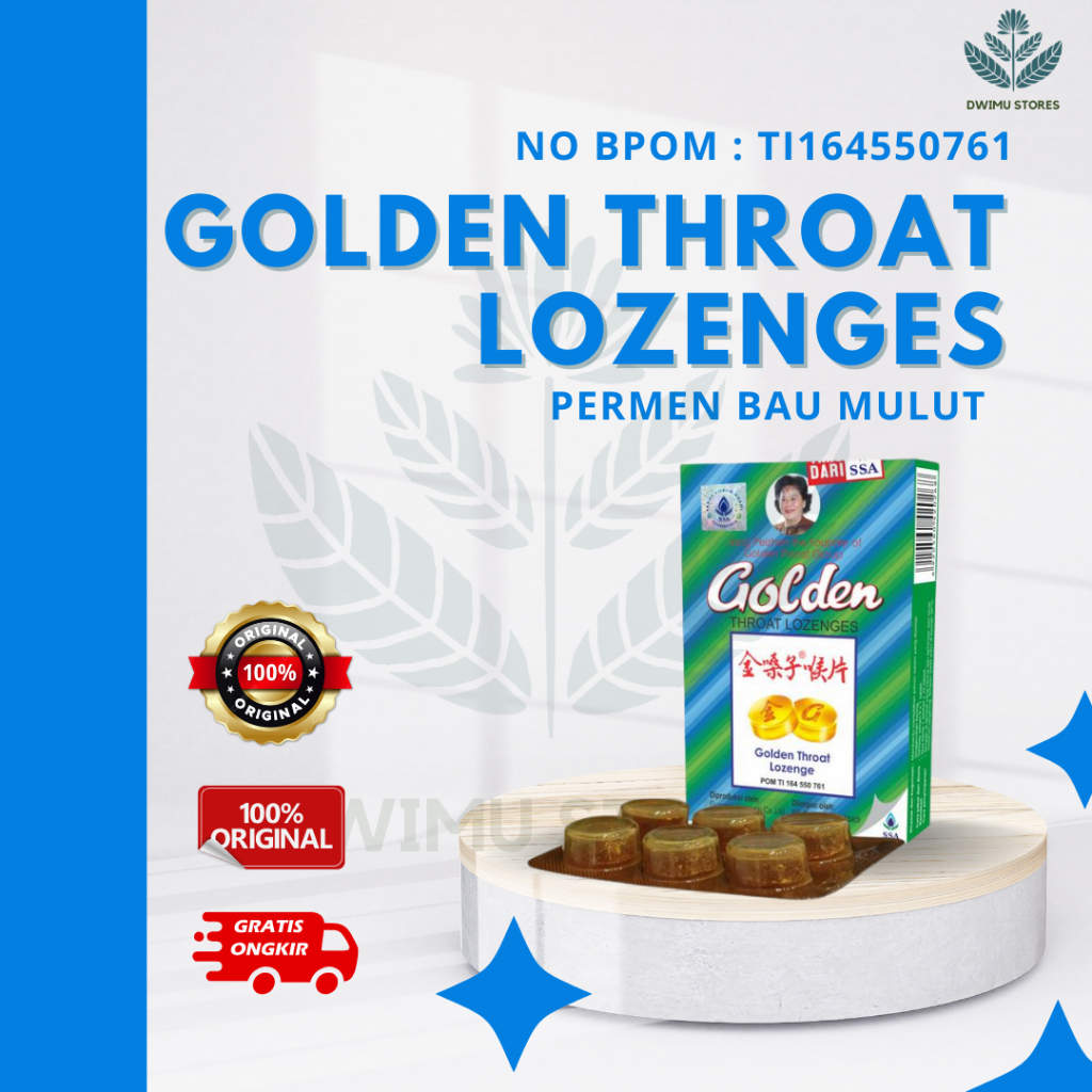 

Permen Herbal Golden Throat Lozenge – Pelega Tenggorokan Kering, Bau Mulut, Radang Tenggorokan