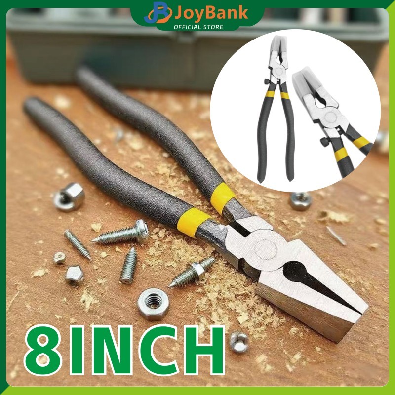 Tang Penjepit Kaca Adjustable dengan Baut - Kepala Karet Lebar, Memotong & Mereparasi Tepian Kaca / 