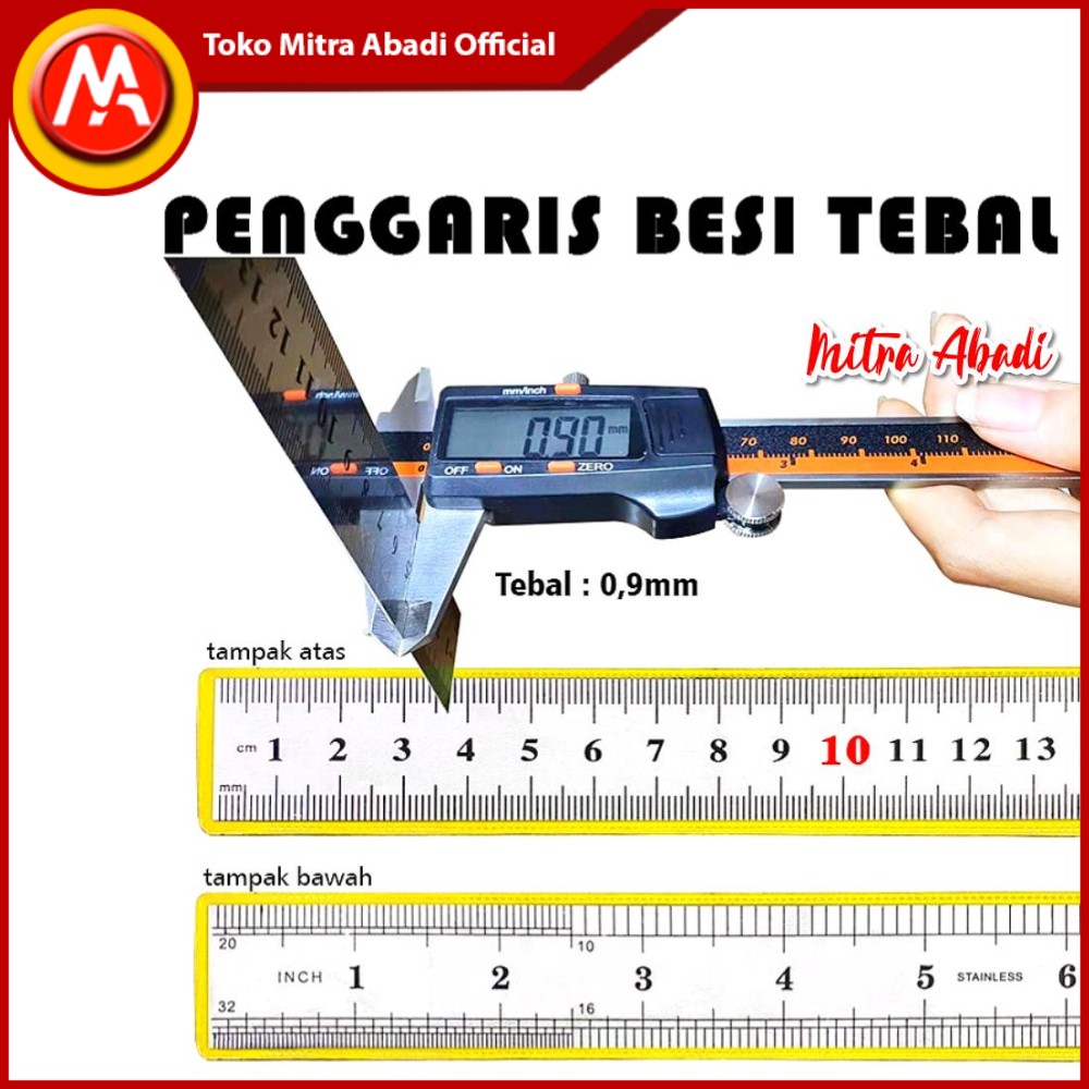 

Penggaris / Mistar Besi Stainless Steel TEBAL