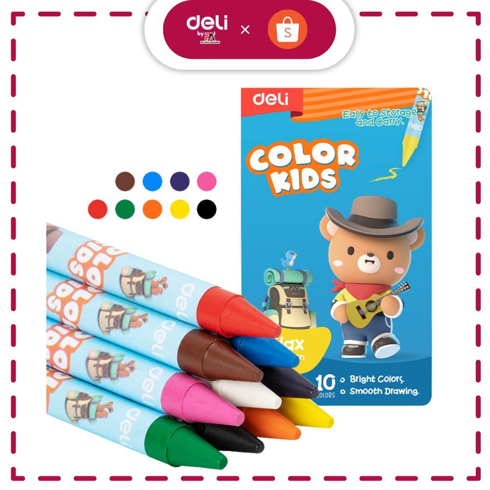

Deli Wax Crayon / Krayon Lilin EC225-10