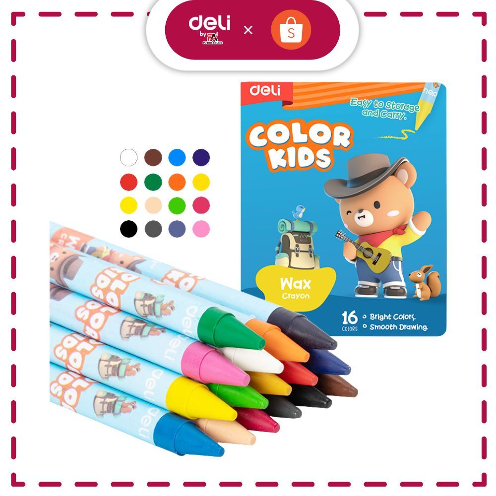 

Deli Wax Crayon / Krayon Lilin EC225-16
