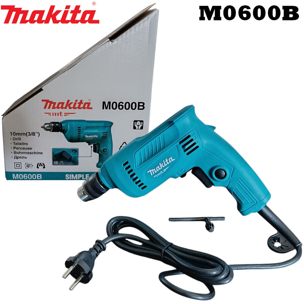 MAKITA M0600B Mesin Bor Listrik 10mm Tangan Kayu Besi Electric Drill Reversible Bolak Balik M 0600 B