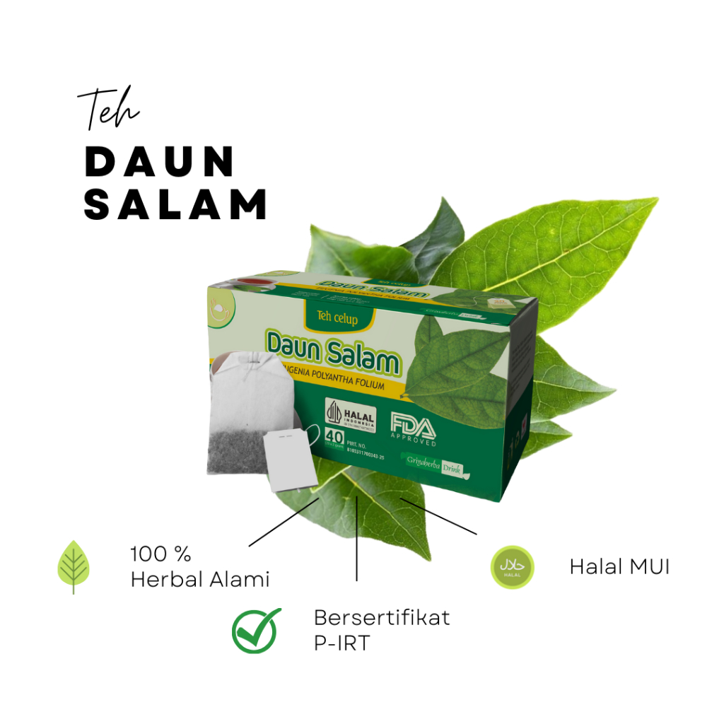 

Teh Celup Herbal Daun Salam Membantu Mengobati Asam Urat Kolesterol Diabetes Original Isi 20 Kantong
