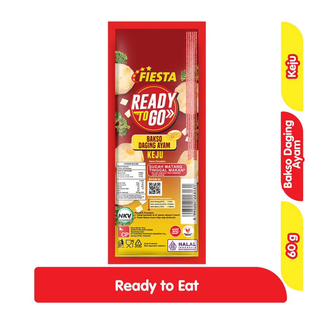 

Fiesta Ready to Go Bakso Daging Ayam Keju 60 g