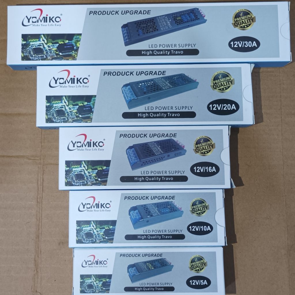 Obral Travo Led 12Volt YOMIKO 10A 16A 20A 30A Power Supply CCTV Led Strip Aluminium Slim