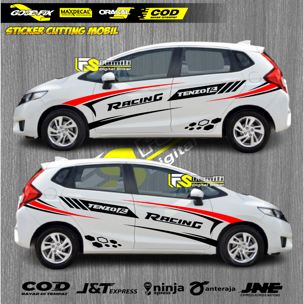 STIKER MOBIL JAZZ NEW CUTTING STICKER. stiker Lis bodi Agya Aya Brio jazz new stiker Lis mobil terla