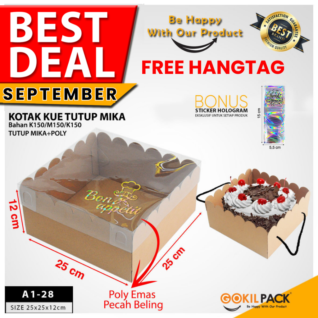 

Kotak|Box|Cake|Kue|Kraft|Polos|Mika|Packaging|A1-28