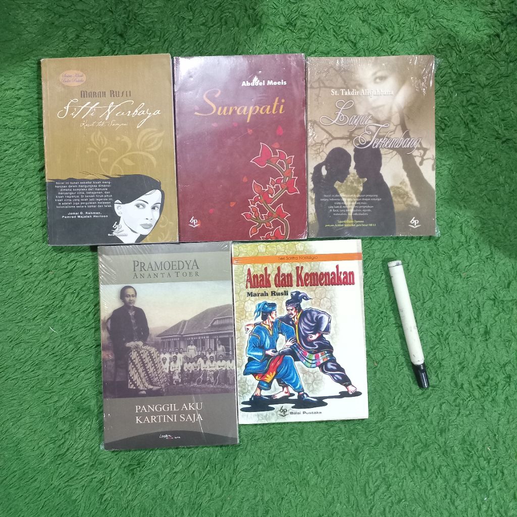 NOVEL SASTRA SITTI SITI NURBAYA SURAPATI LAYAR TERKEMBANG PANGGIL AKU KARTINI SAJA ANAK DAN KEMENAKA