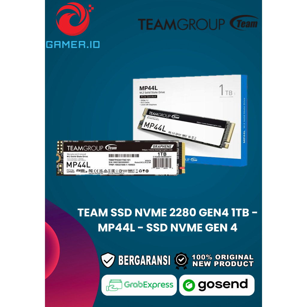TEAM SSD NVME 2280 GEN4 1TB - MP44L - SSD NVME GEN 4 - SSD TEAM GROUP - SSD NVME 1TB