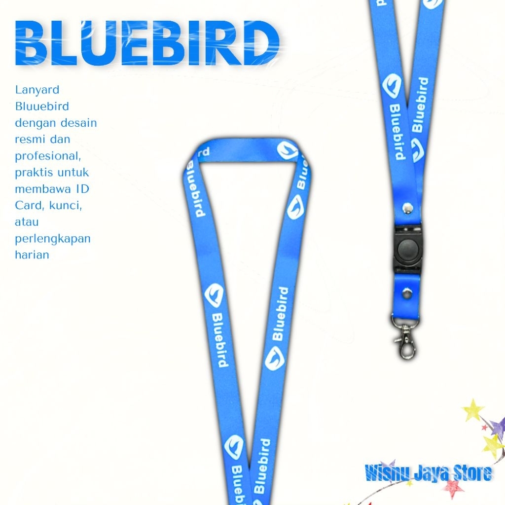 

LANYARD ID CARD BLUEBIRD, BISA CUSTOM ID CARD, TERMURAH DI SHOPEE