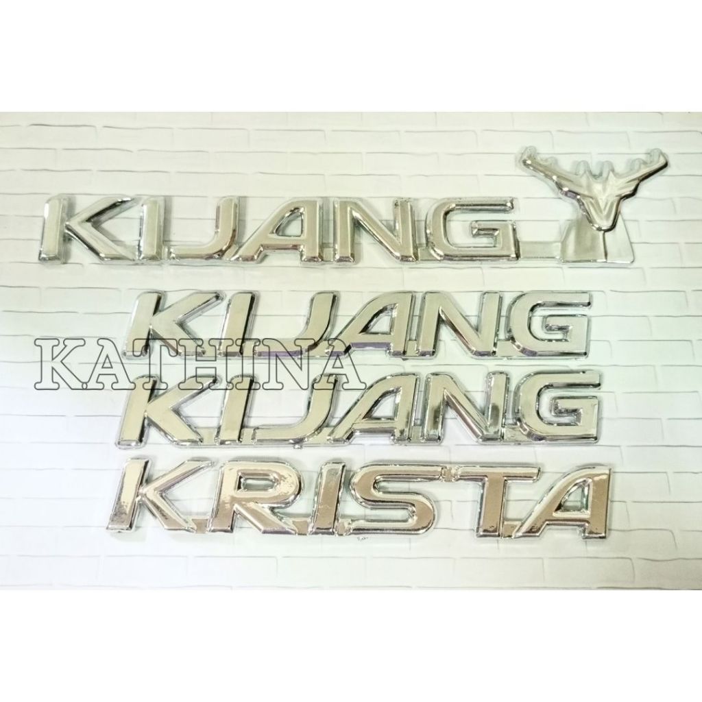 Emblem Set Logo Kijang Krista Kijang Tanduk Chrome