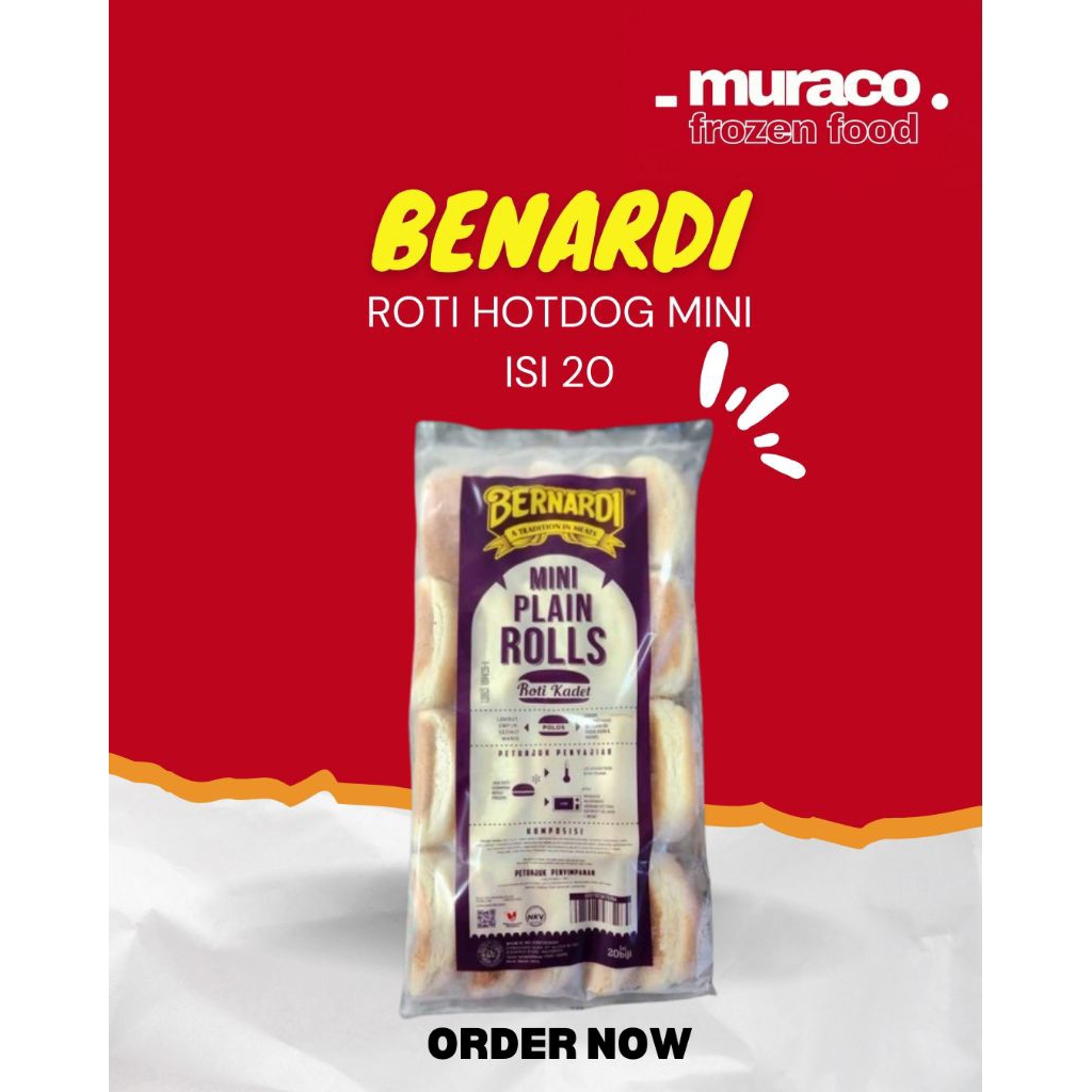 

Bernardi Mini Plain Rolls (Roti Hotdog Mini) Isi 20 Biji