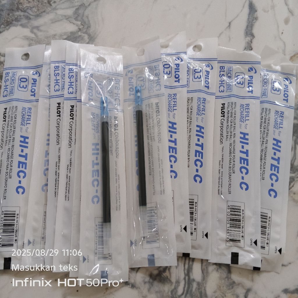 

REFIL HITEC BIRU 0,3 untuk makna ready STOCK siap kirim