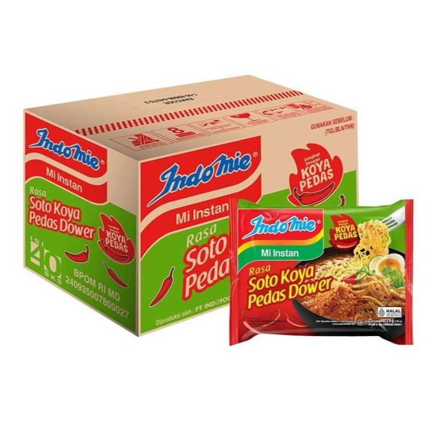 

Indomie Mi Instant Kuah Rasa Soto Koya Pedas Dower 1 Dus Isi 40 Pcs