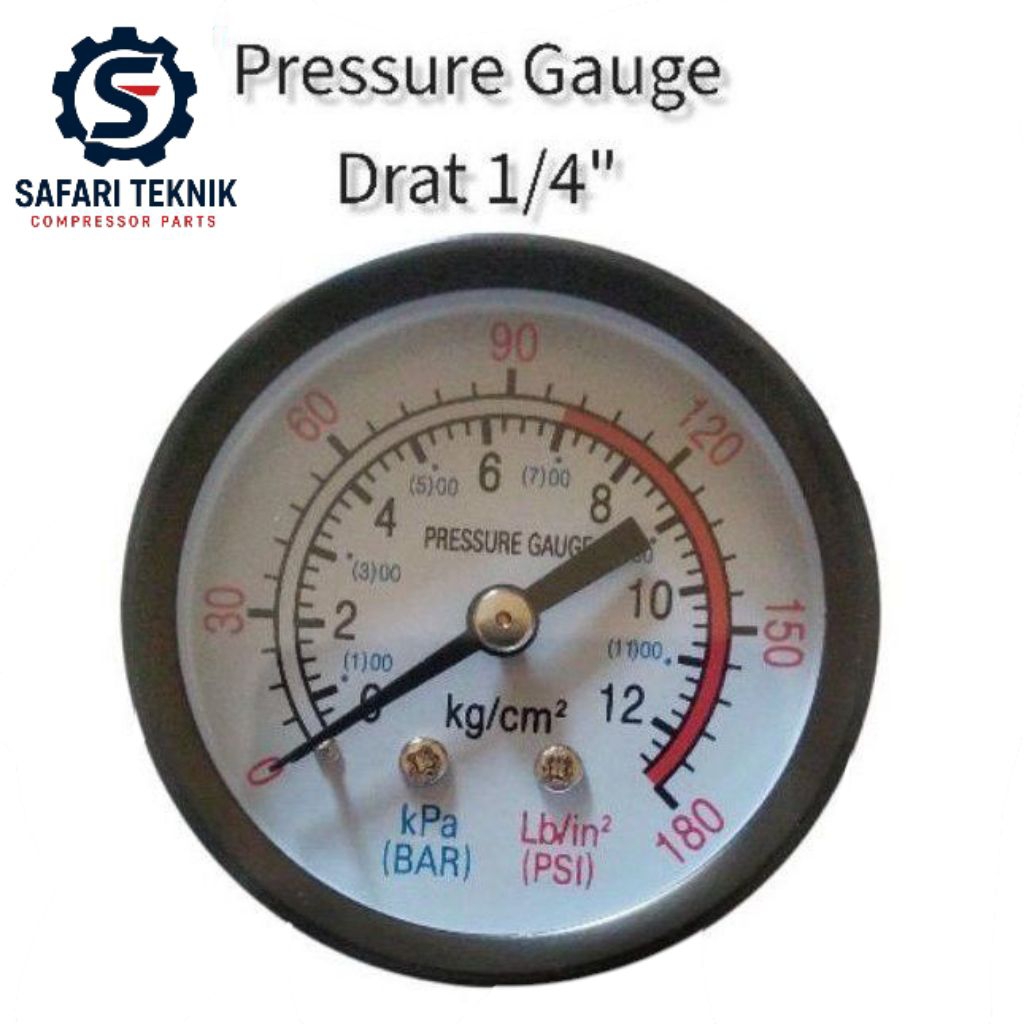 Pressure Gauge Kompresor Angin Portable 12 Bar