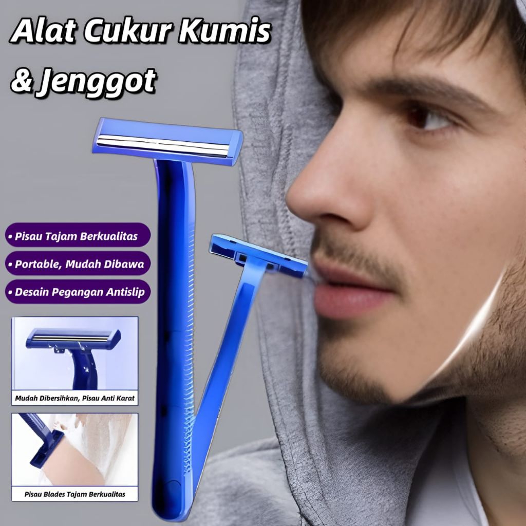 Alat Cukur Jenggot/ Cukuran Jenggot Shaving Tools/Kerikan 2 Mata Pisau