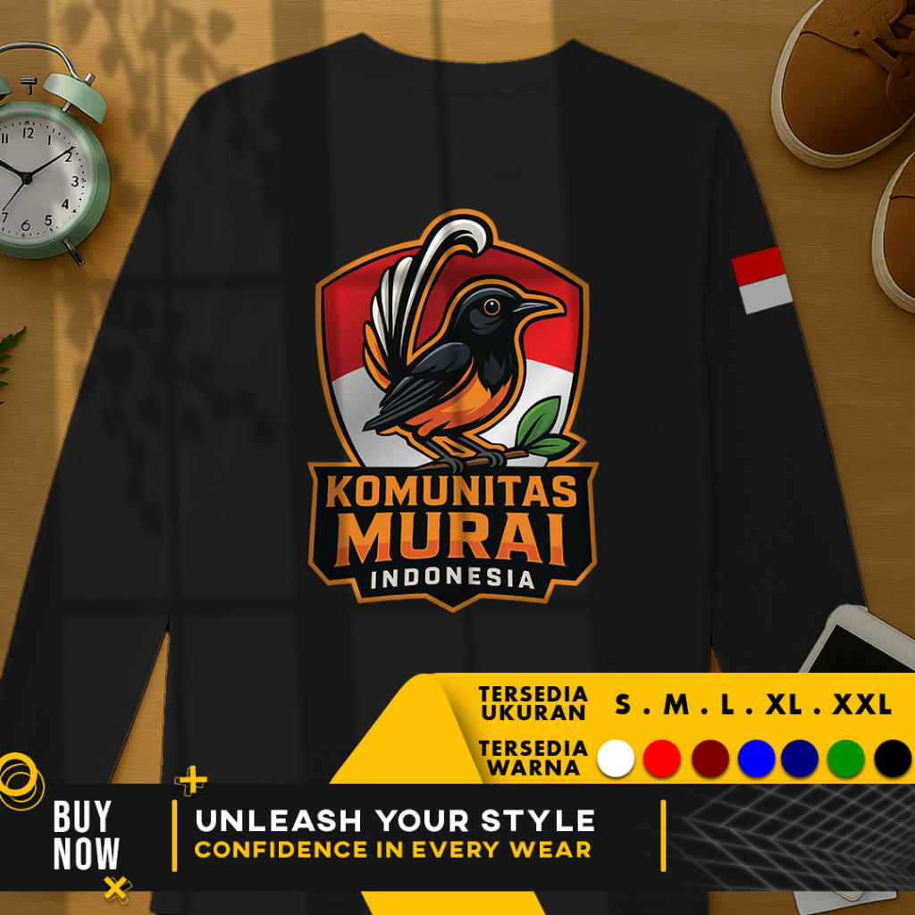 Kaos Baju Komunitas Burung Murai Indonesia V.1 | LENGAN PANJANG | Cotton Combed 30s