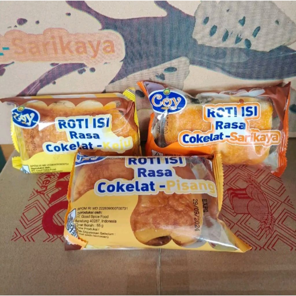 

(PAKET 30 PCS) COY ROTI ISI Rasa Coklat-Pisang/Keju/Srikaya, COY BLAST