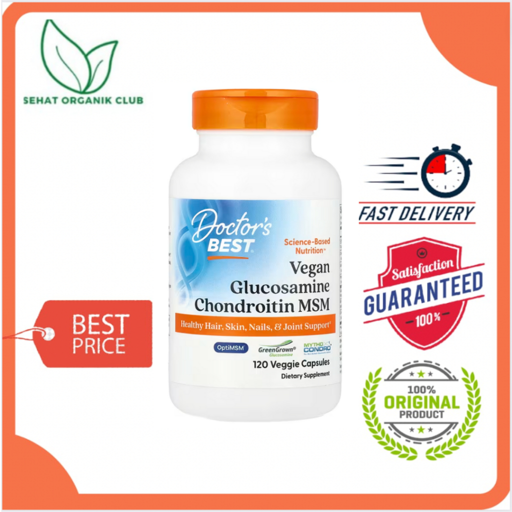 Doctor's Best Vegan Glucosamine Chondroitin MSM 120 Veggie Caps