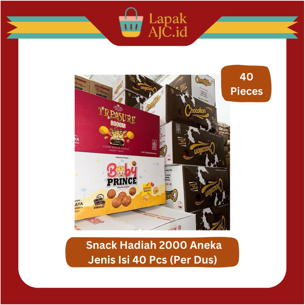

Snack Hadiah $$ Isi 40Pcs/Dus (Treasure Boom, Choco Lion, Baby Prince)