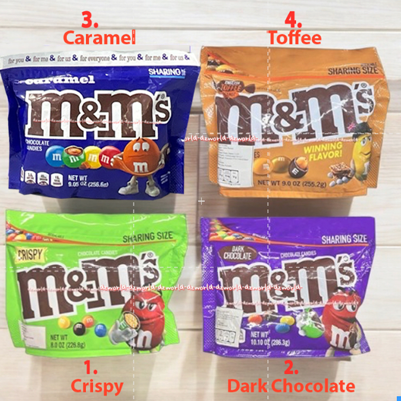 

M&M's 255g Crispy Dark Chocolate English Toffee Peanut Caramel Coklat M&M Bulat Coklat Warna Warni Rasa Kacang Tofe M & M MM