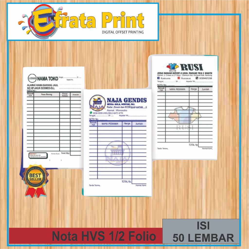 

Nota custom 1/4 Folio full color