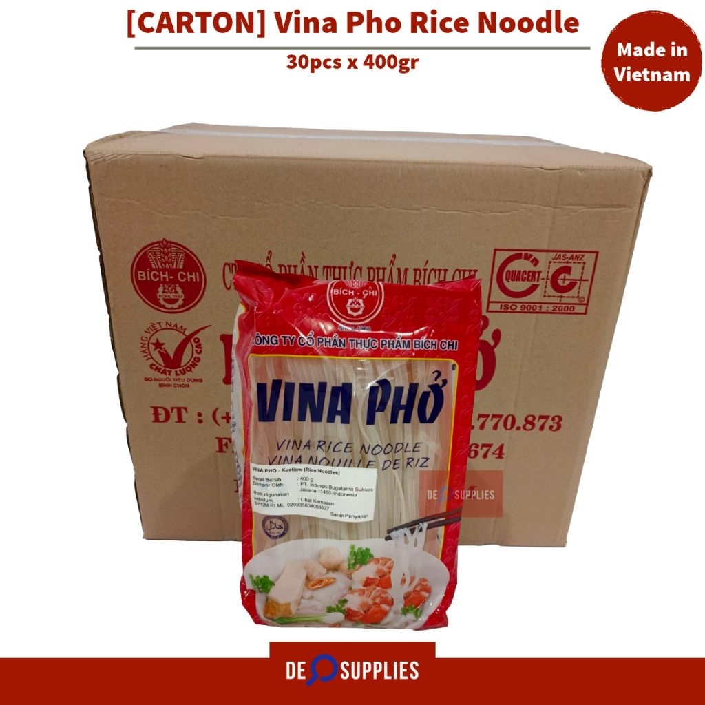 

[CARTON] Vina Pho Rice Noodle 400gr x 30pcs - Kwetiau Tipis Vietnam Pho Soup Vietnamese