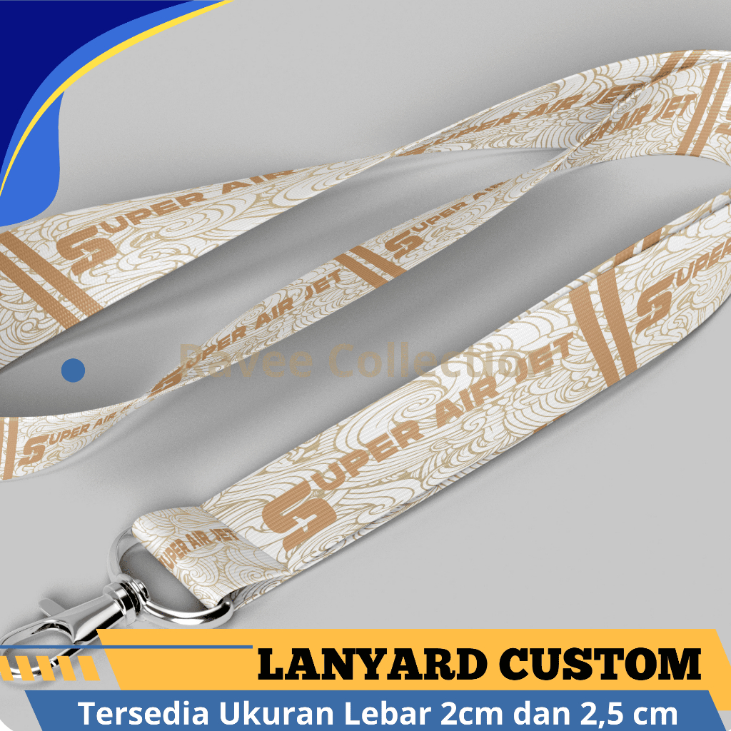 

LANYARD CUSTOM Lebar 2,5 cm (1 Sisi & 2 Sisi)