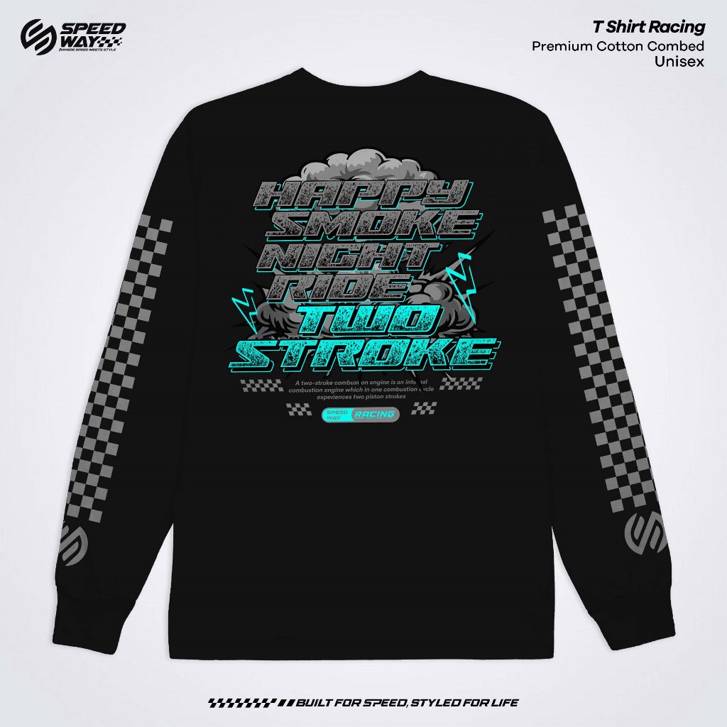 KAOS 2 STROKE NIGHT RIDE - Two Stroke Racing - Tshirt Longsleeve 2 Tak - Baju Motor 2Stroke Lengan P