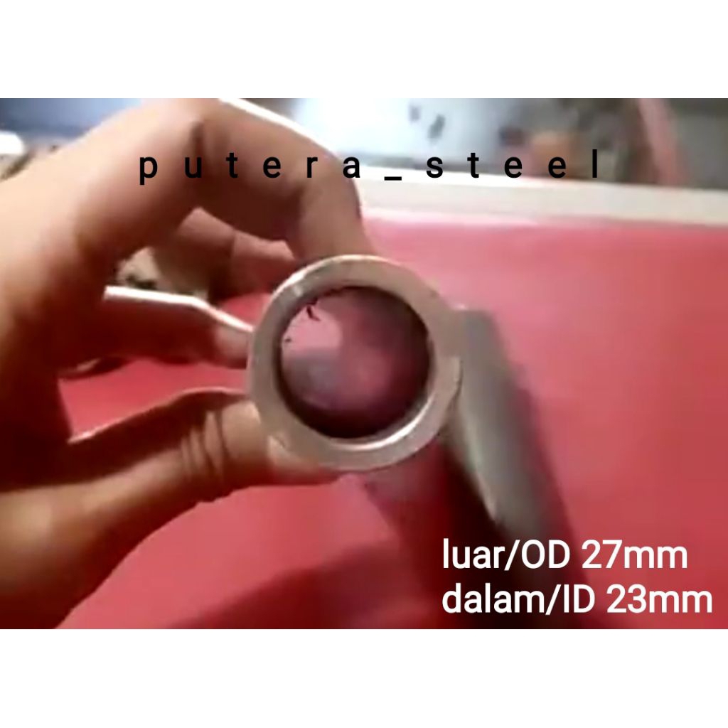 pipa besi seamles luar/OD 27mm dalam/ID 23mm tebal 2mm ukuran 10-100cm