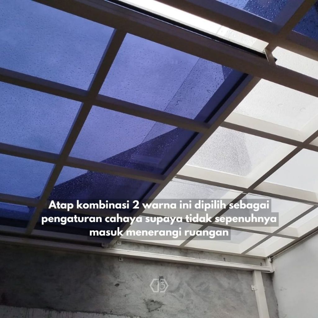 Kanopi solarflat kombinasi clear dan cool grey