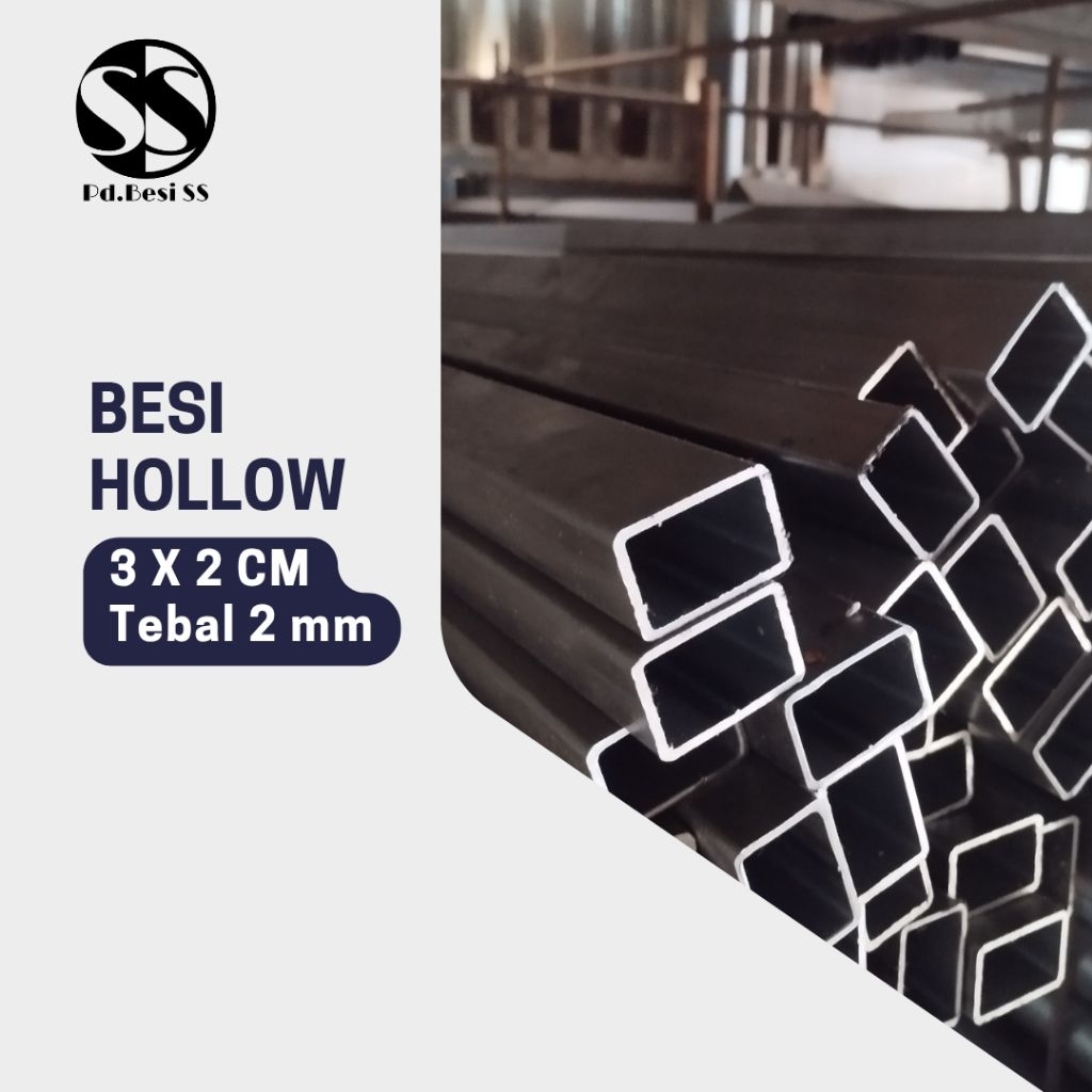 Besi Hollow 3 × 2 Cm Tebal 2 mm