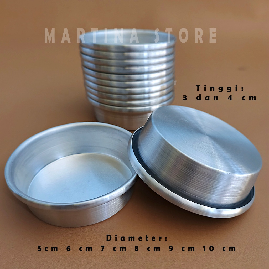 Isi 12 pcs Loyang bulat mini balbal diameter 5 6 7 8 9 10 cm tinggi 3 dan 4 cm Loyang cake mini keci