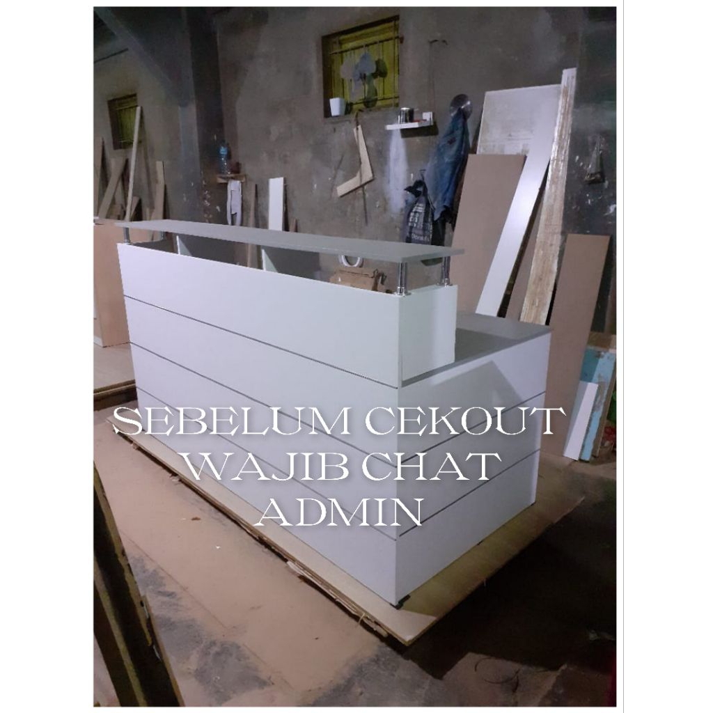 MEJA RESEPSIONIS MEJA RECEPTIONIST MEJA RESERVASI MEJA KASIR MEJA KLINIK PANJANG 2 METER