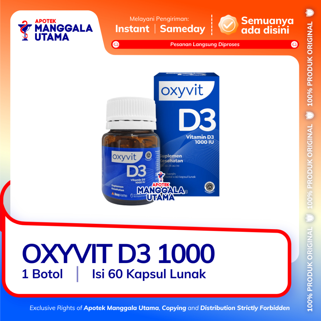 OXYVIT D3 1000 IU PERBOTOL @ 60 KAPSUL
