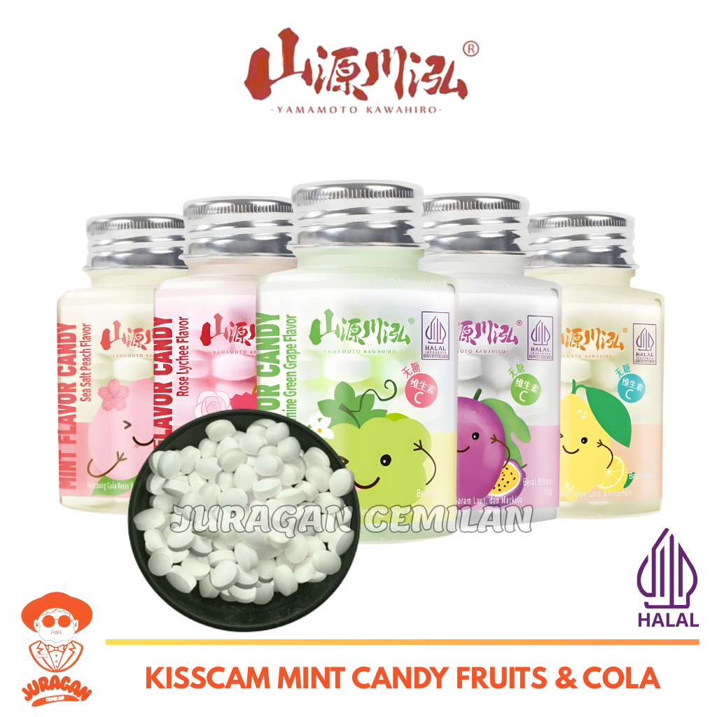 Yamamoto Kawahiro Permen Seasalt Mint Bebas Gula Rasa Buah Halal 38gr