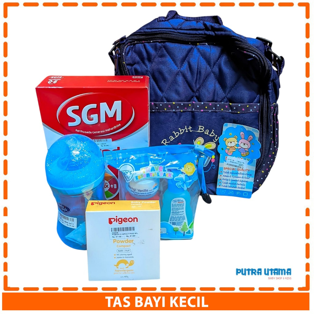 Tas Bayi Kecil Tas Perlengkapan Bayi Kecil Motif Beruang dan Boneka Lucu Tas Bayi Model Selempang