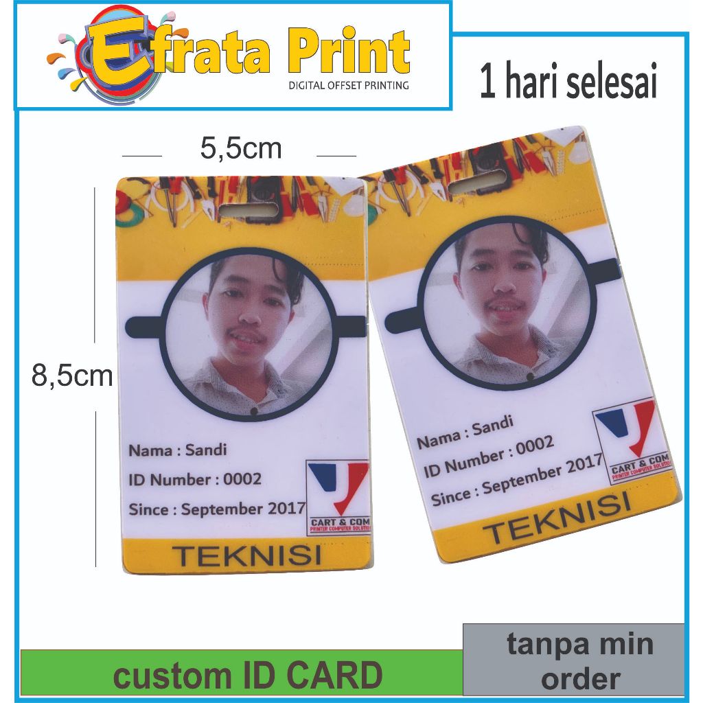 

ID CARD Custom PVC cetak bolak balik