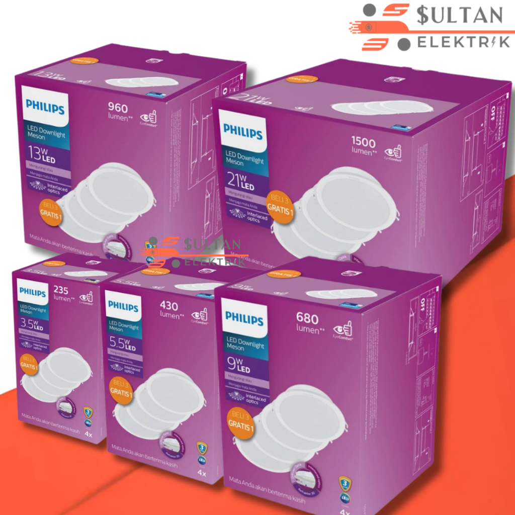 Philips Meson Multipack 4 Lampu Hemat Listrik