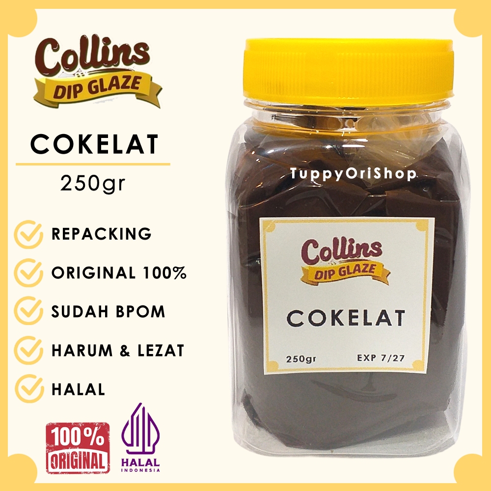 

Collins Dip Glaze Rasa Cokelat 250gr Lezat | Selai Cokelat untuk Roti, Donat, Kue dan Makanan
