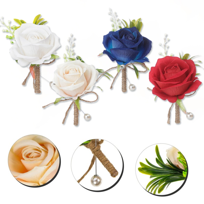 Boutonniere Wedding Corsage Korsase Berbentuk Mawar Bunga Korsase Bros Jas Pria Premium Quality